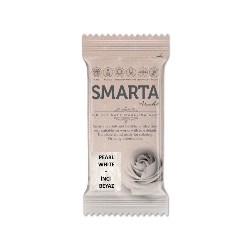 Smarta Havayla Kuruyan Modelleme Hamuru 60gr Metalik Beyaz İnci
