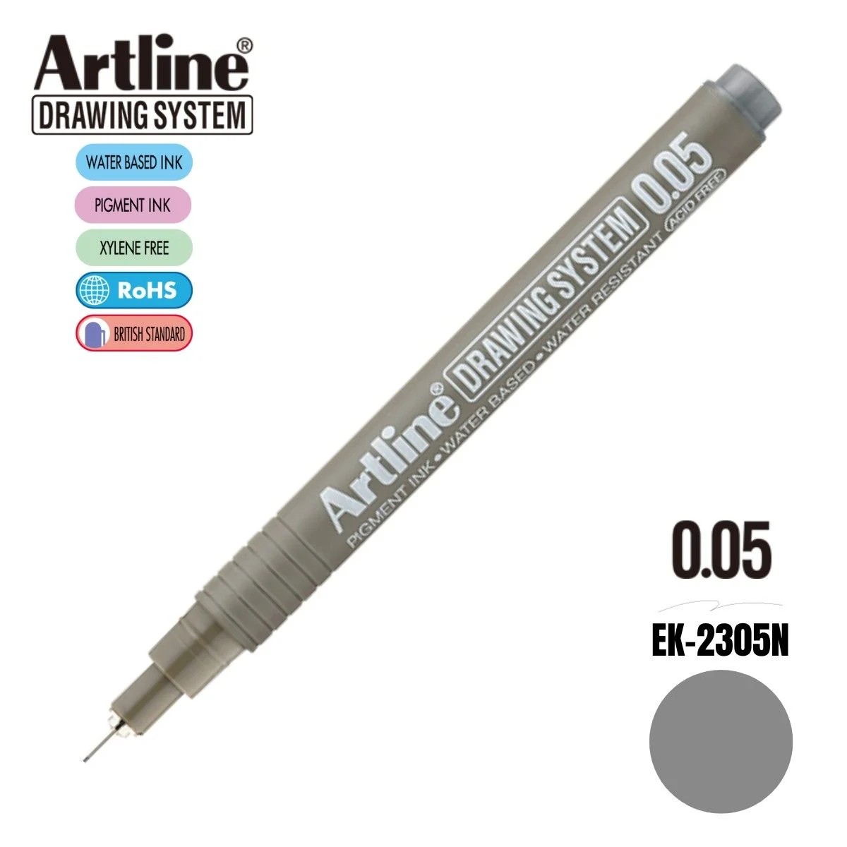 Artline Çizim Kalemi 0,05 mm Gri