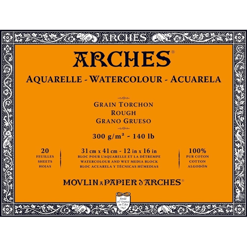 Arches Suluboya Blok Defter 31X41 cm 300 Gr 20 Yaprak Kalın Doku