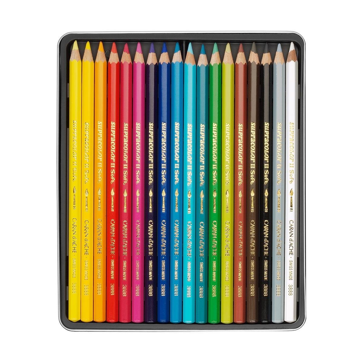 Caran d'Ache Supra Color Soft Aquarelle Sulu Boya Kalem Seti 18 Renk