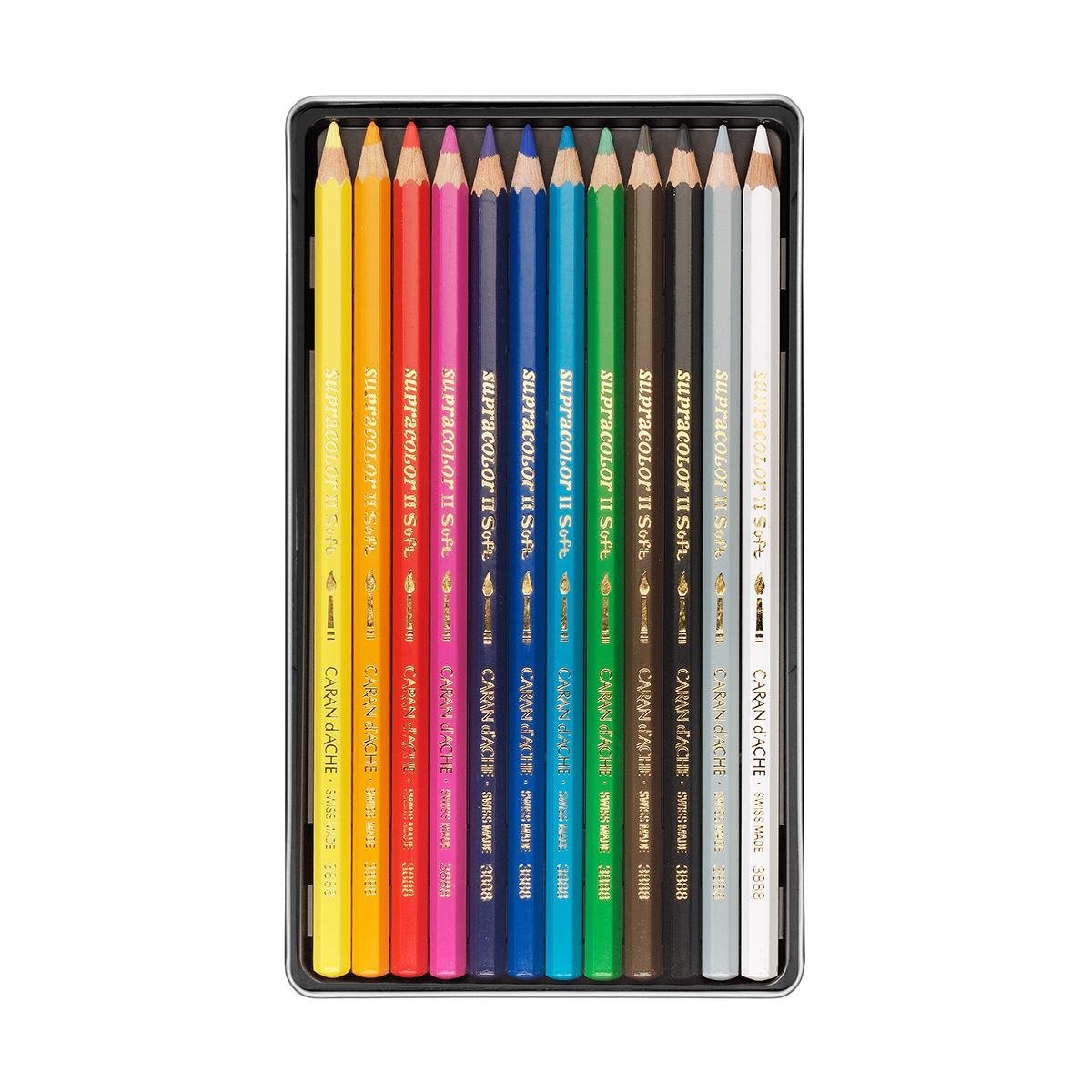 Caran d'Ache Supra Color Soft Aquarelle Sulu Boya Kalem Seti 12 Renk