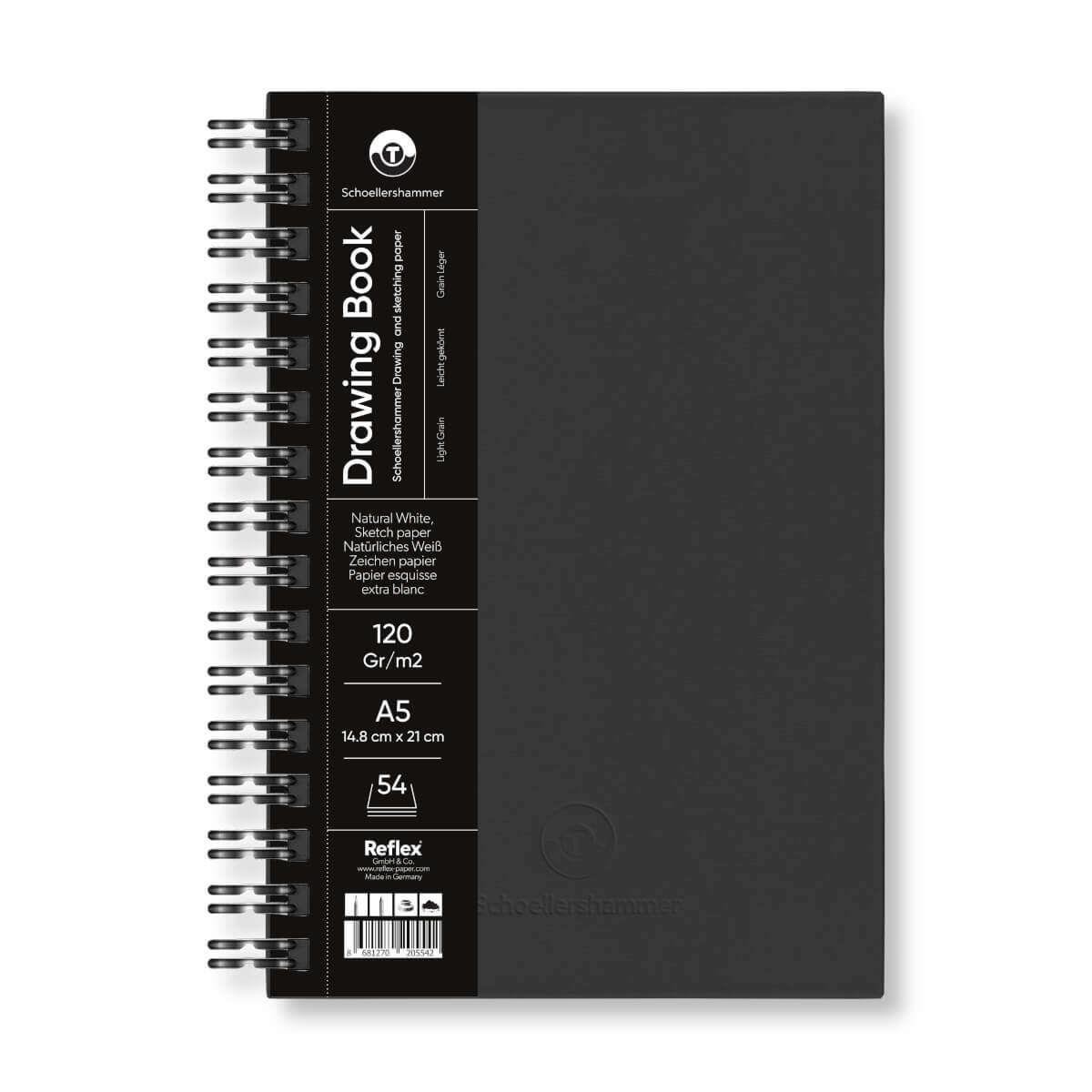 Schoellershammer Drawing Pad Siyah Sert Kapak Çizim Defteri 120 gr A5 54 Yaprak