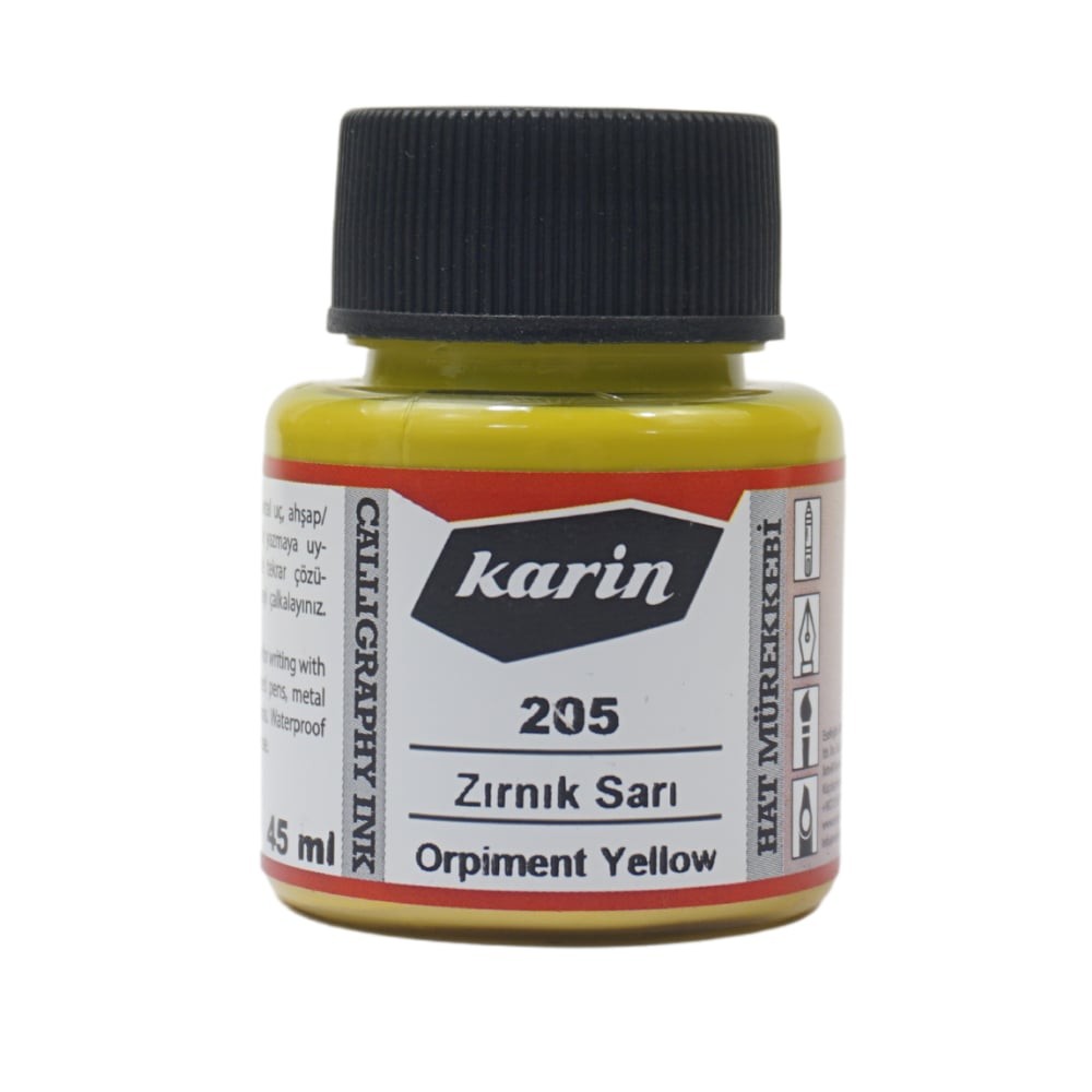 Karin Hat Mürekkebi 205 Zırnık Sarı 45 ml