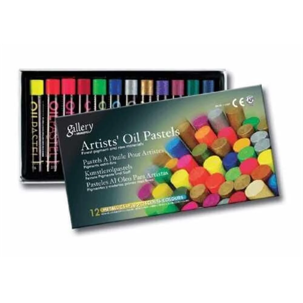 Mungyo Artists Oil Pastels 6 Metallic + 6 Fluorescent Colours