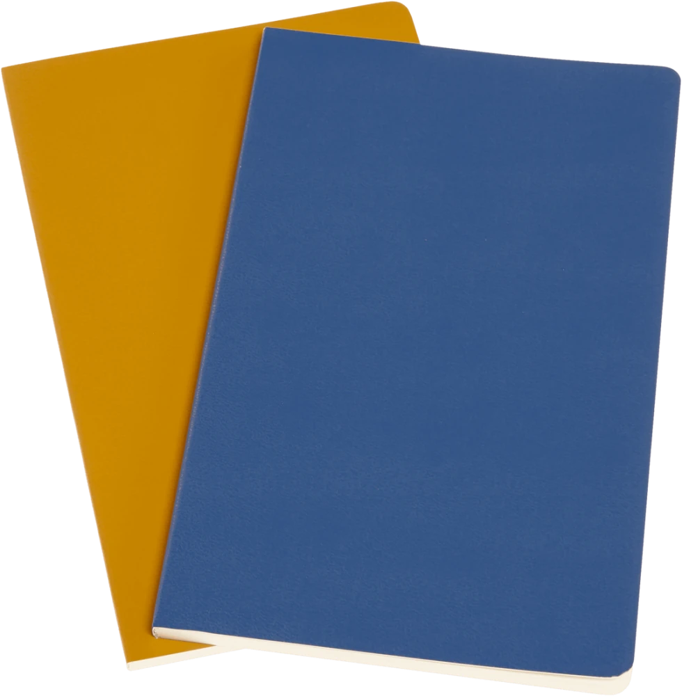 Moleskine Volant Not Defteri Çizgisiz 13x21 96 Sayfa 2'li Set Mavi + Amber Sarı
