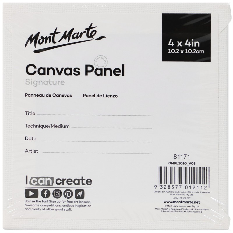 Mont Marte Pres Tuval 10.2x10.2 cm 5'li Paket