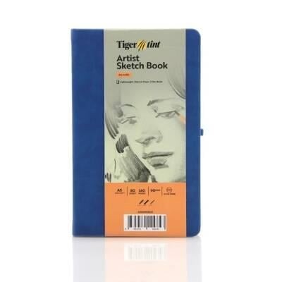 Tigertint Sketchbook Sert Kapaklı Eskiz Defteri 90 gr A5 80 Yaprak Mavi