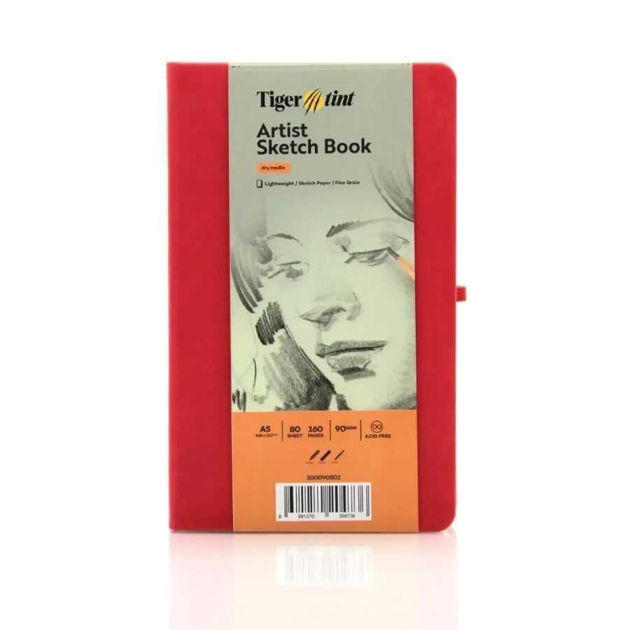 Tigertint Sketchbook Sert Kapaklı Eskiz Defteri 90 gr A5 80 Yaprak Kırmızı