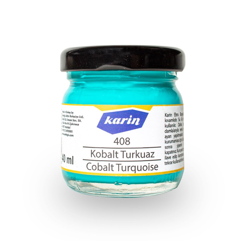 Karin Ebru Boyası 408 Kobalt Turkuaz 40 ml