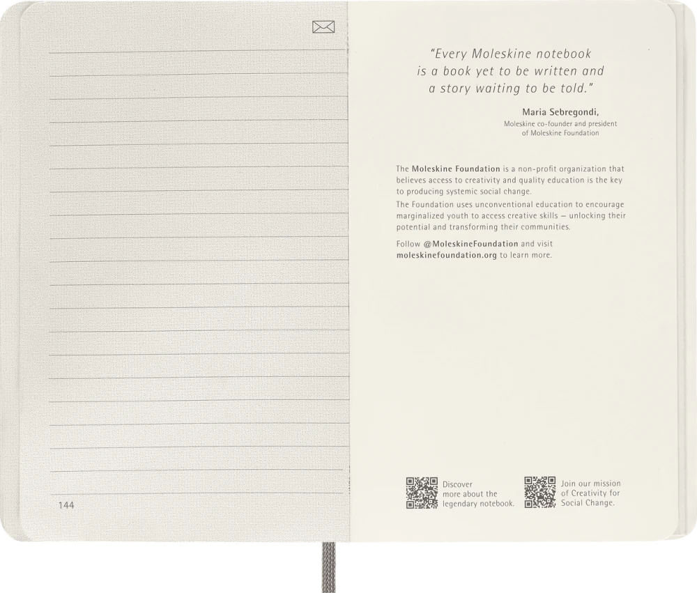 Moleskine Smart Sert Kapak Çizgili Defter 9x14 144 Sayfa 100 gr Black