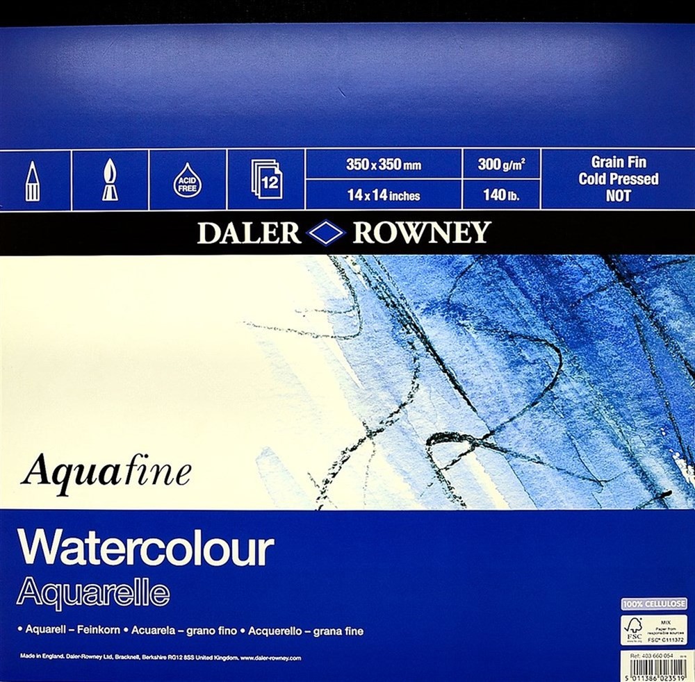 Daler Rowney Aquafıne Wat Col Pad 35*35Cm 300Gr 12Sh