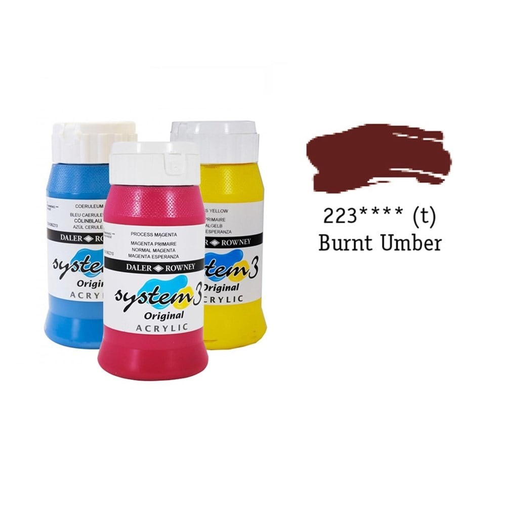 Daler Rowney System 3 Original Akrilik Boya 150 ml Burnt Umber