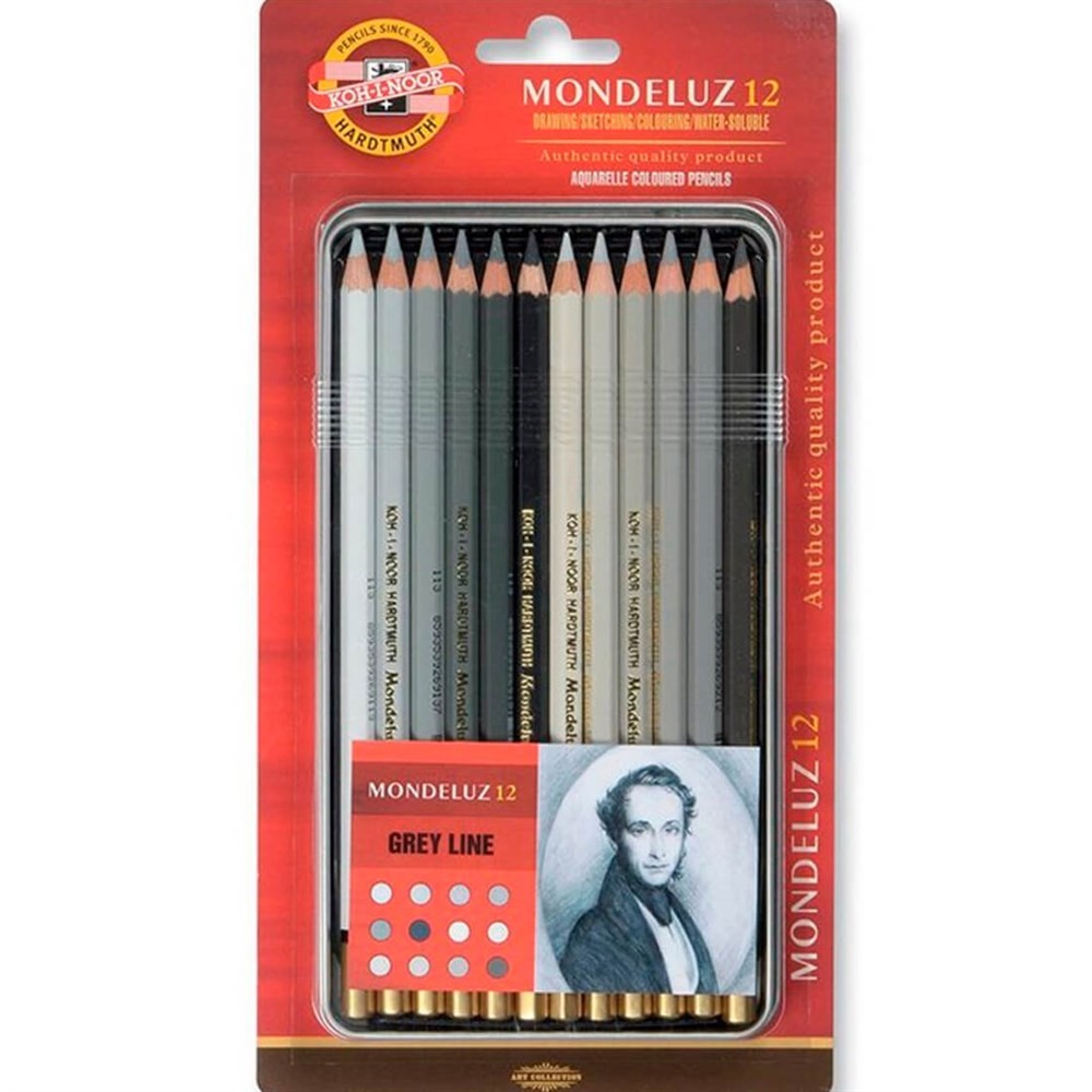 Koh-i Noor Set Aquarel Pencils 3722 12 Grey Line