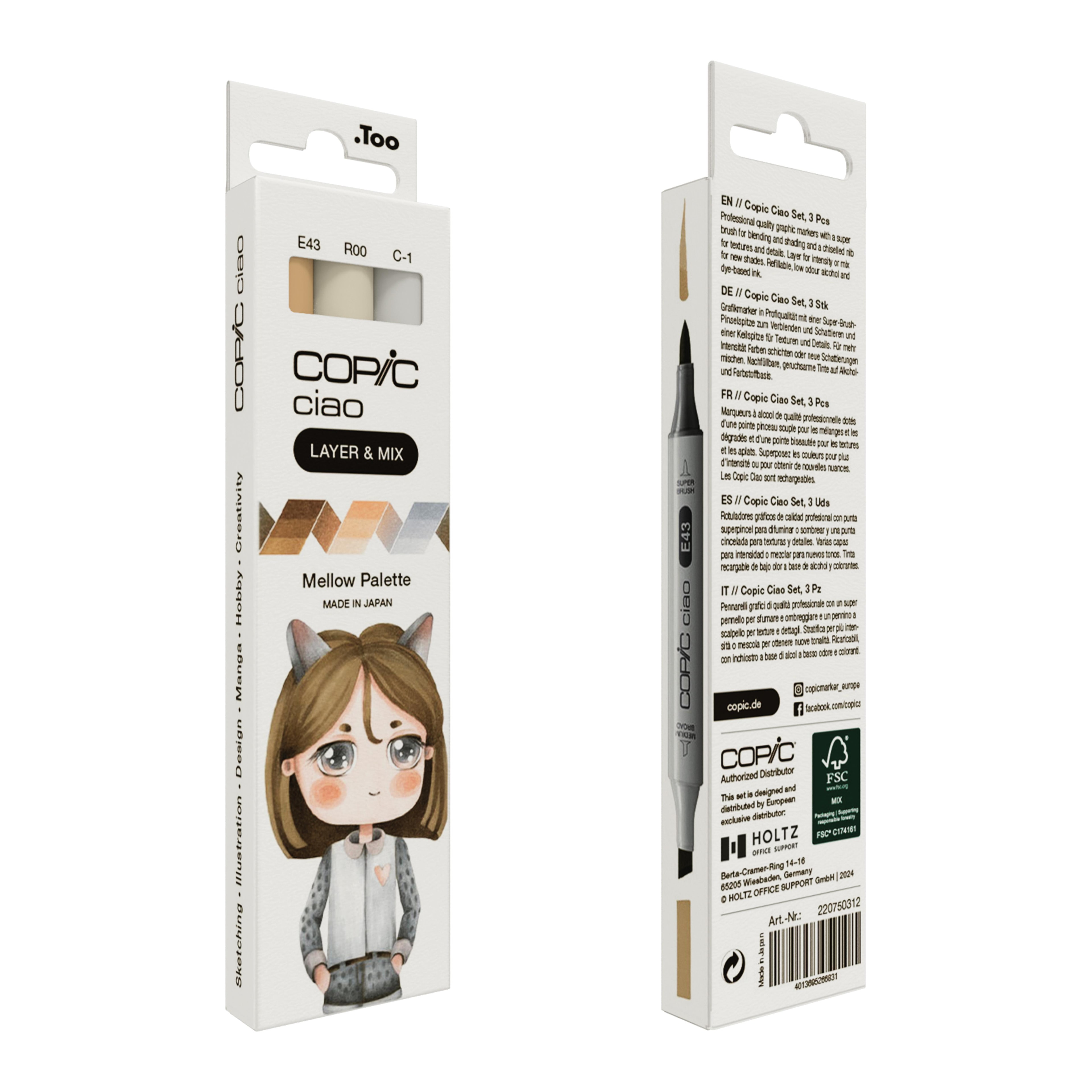 Copic Ciao 3'lü Layer Mix Set Mellow Palette