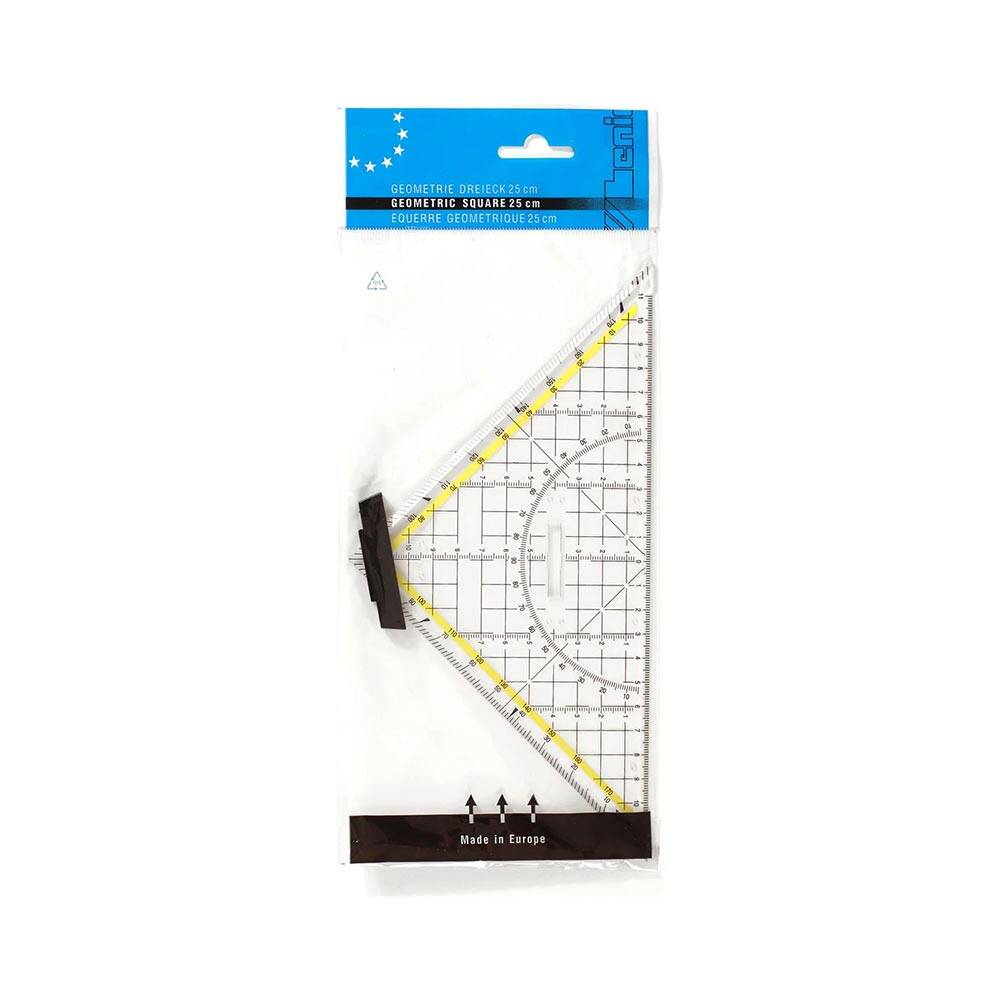 Leniar Plastic Geo-Square 25 cm with Removable Grip
