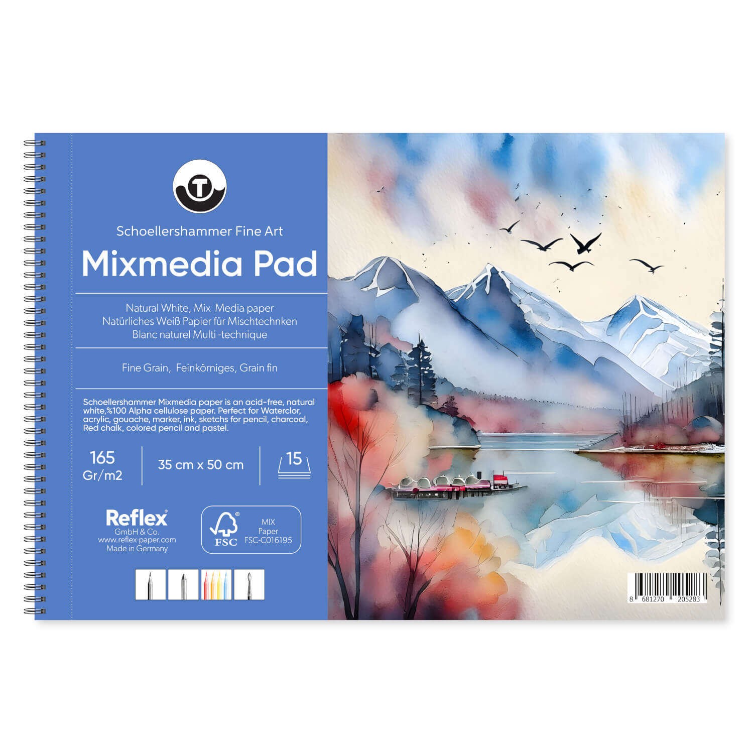 Schoellershammer Mix Media Pad 165gr 35x50 cm 15yp