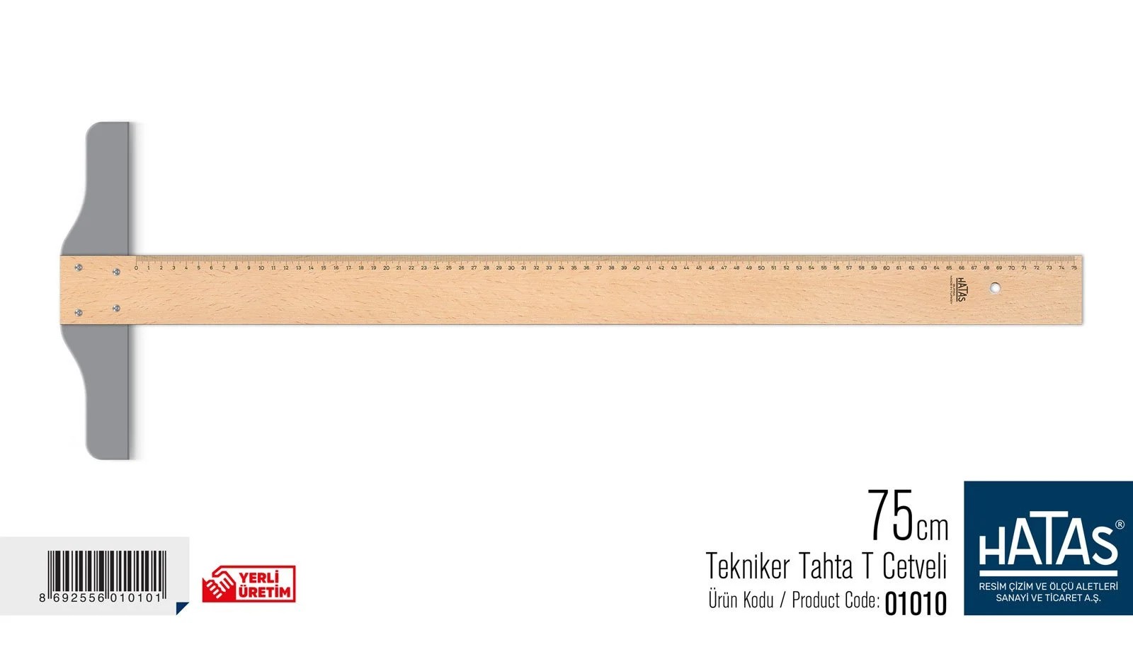Hatas T Cetveli Tahta Tekniker 75 Cm 01010