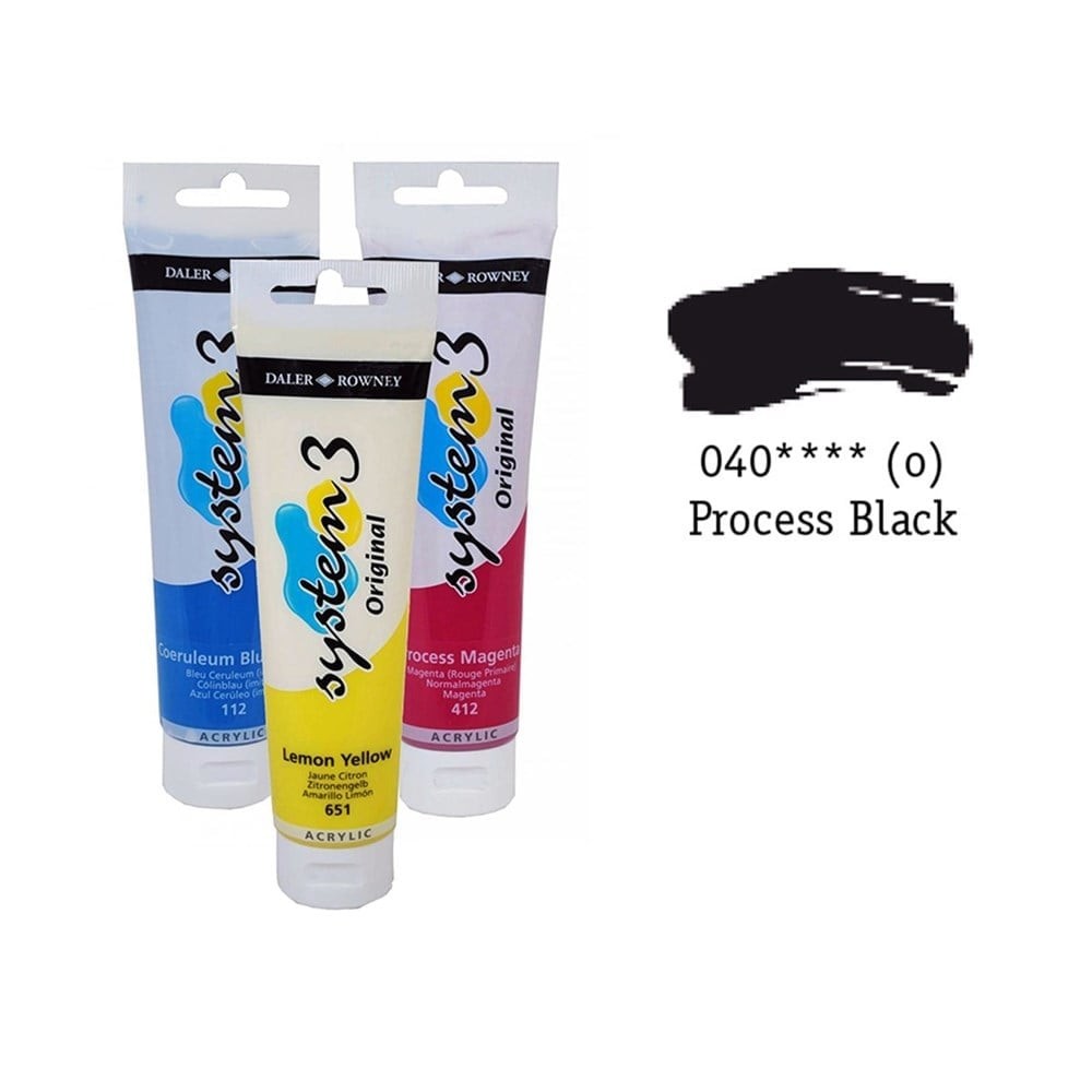 Daler Rowney System 3 Original Akrilik Boya 150 ml Process Black
