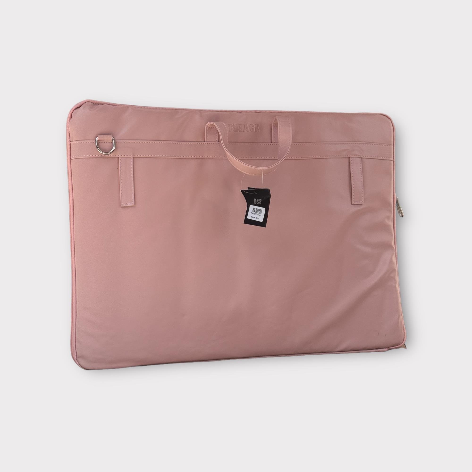 Bback Proje Çantası Yumuşak Suni Deri 40x56 cm Pudra Pembe Kod: 552