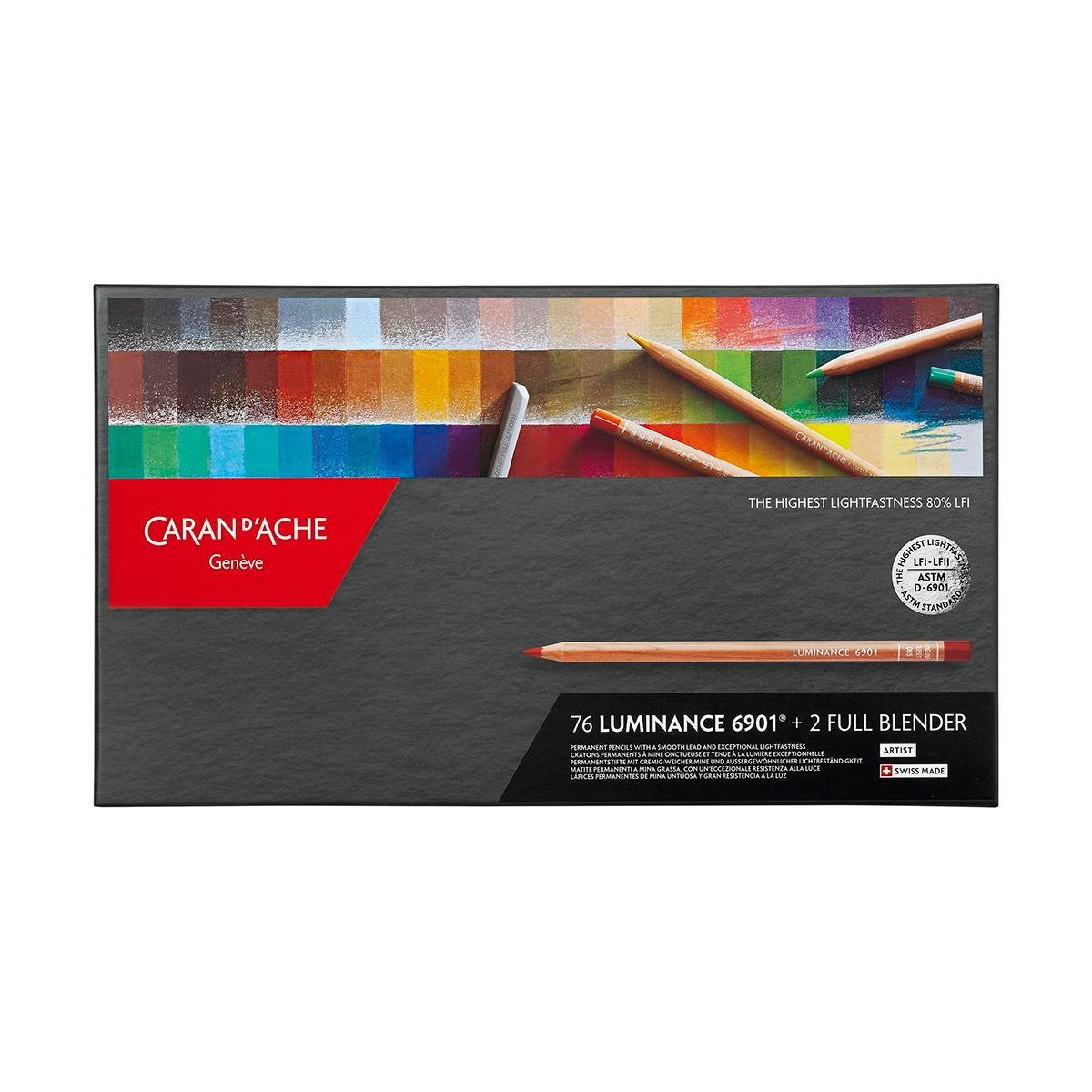 Caran d'Ache Luminance 6901 Kuru Boya Kalem Seti 76 Renk