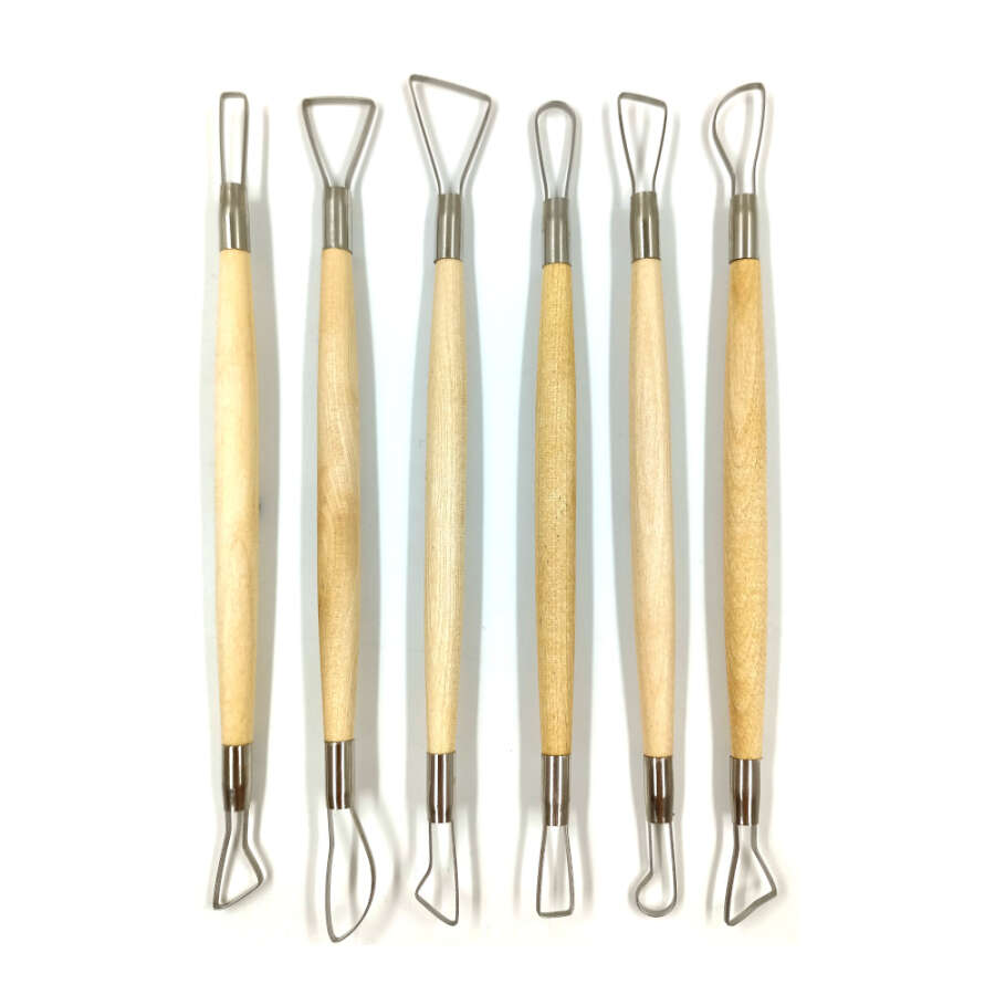 Seramik Dip Alma Seti Ahşap Sap 20 cm 6'lı