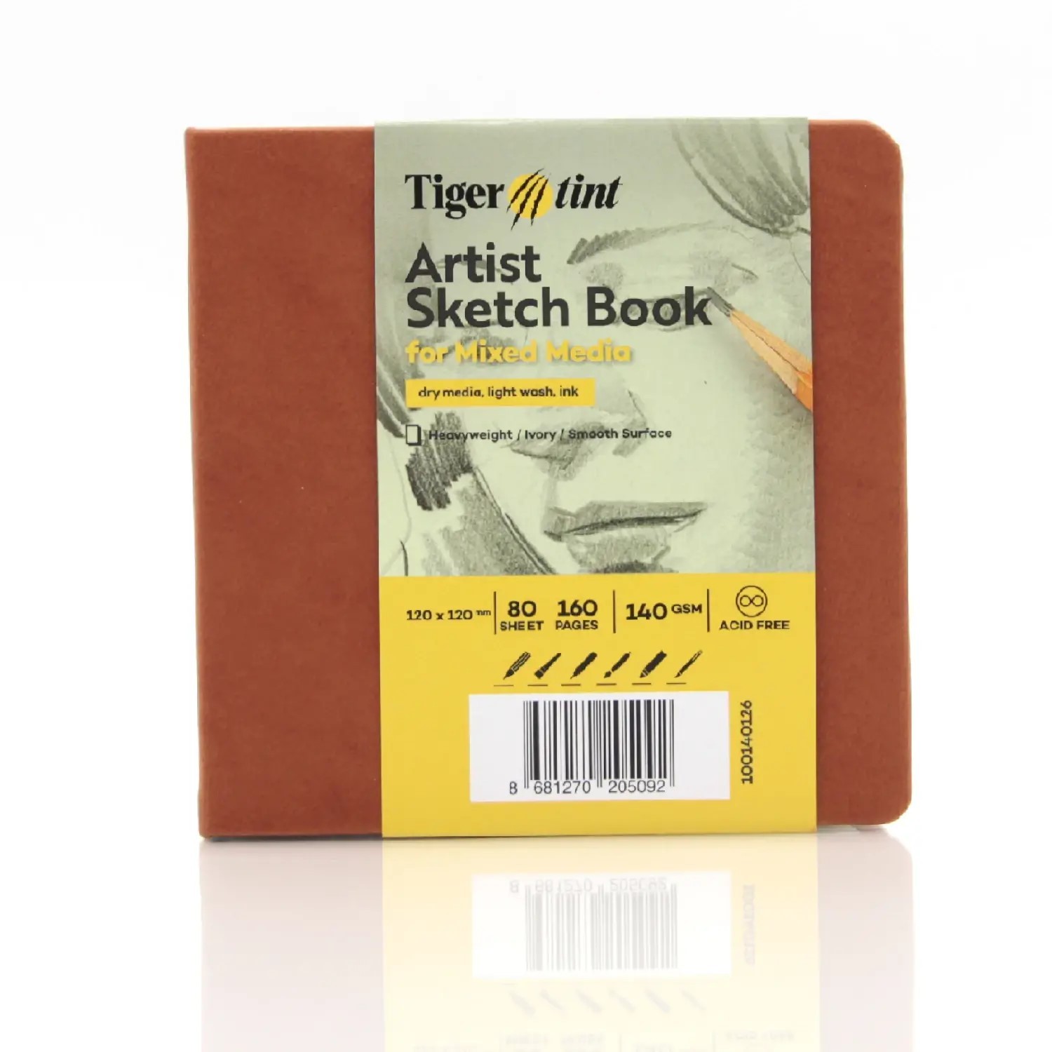 Tigertint Sert Kapak Eskiz Defteri 140 g 12x12 cm 80 Yaprak Taba