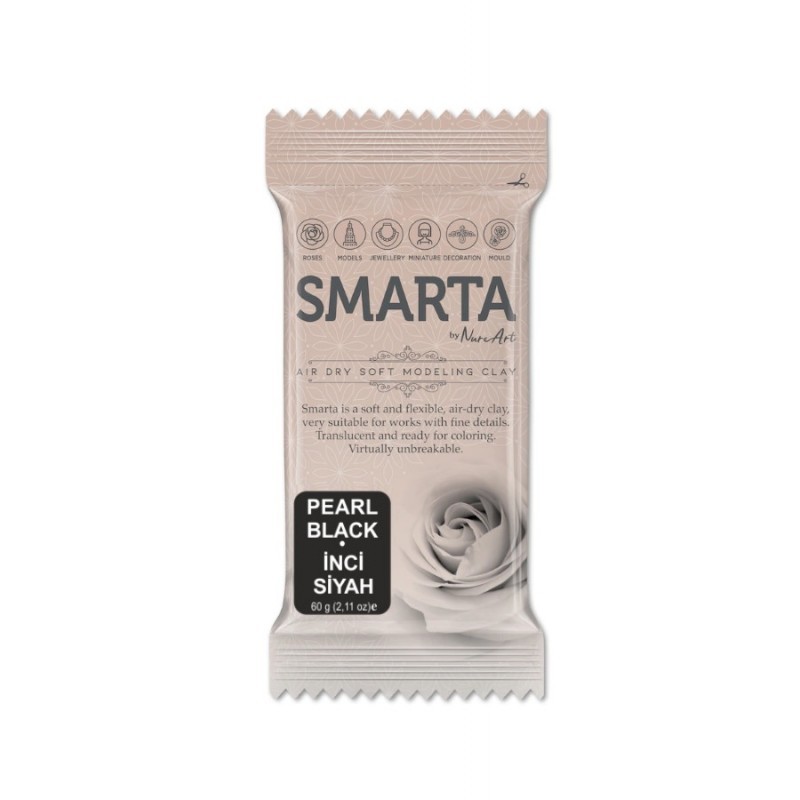 Smarta Havayla Kuruyan Modelleme Hamuru 60gr Metalik Siyah İnci