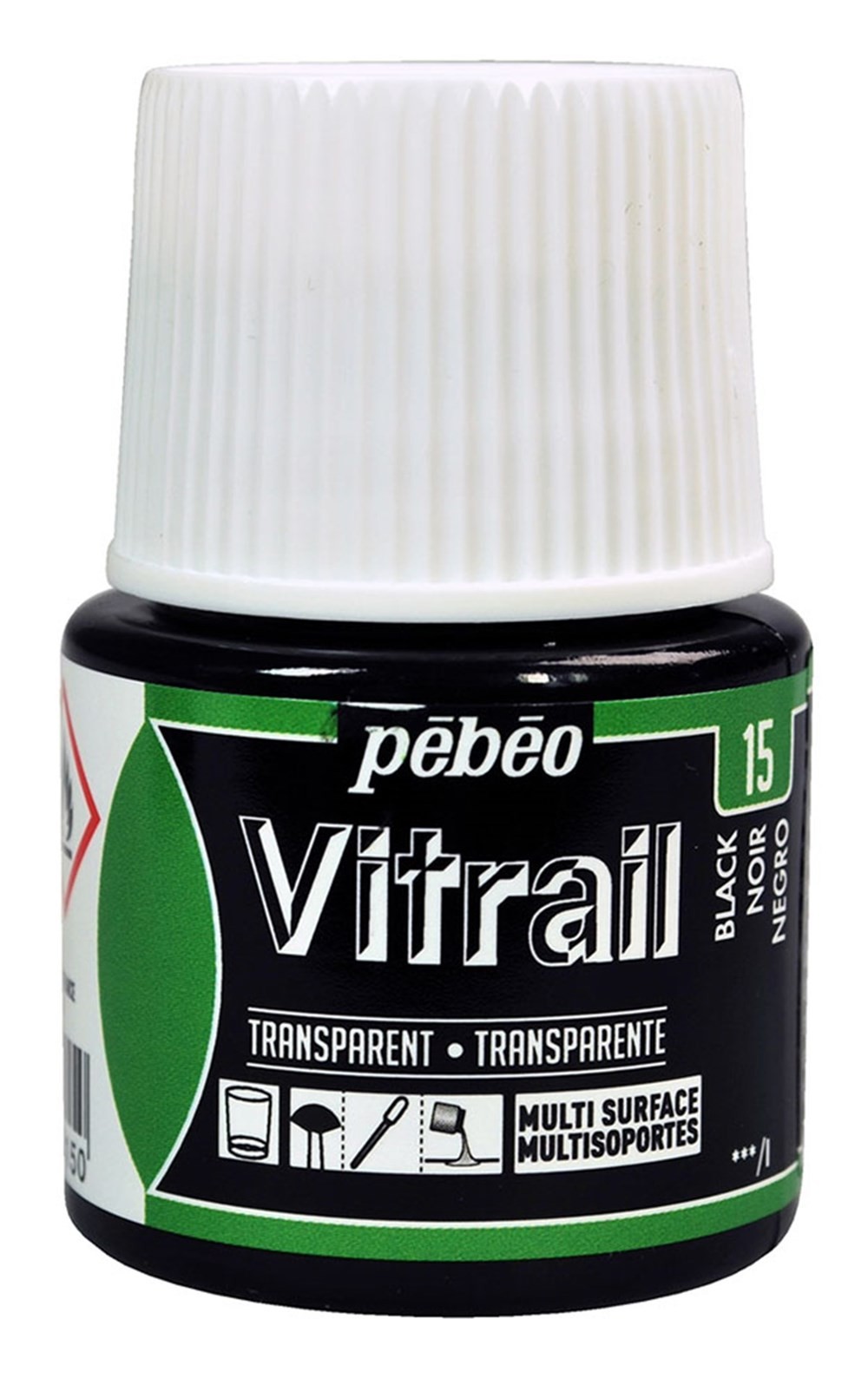 Pebeo Vitrail Cam Boyası 45 ml 15 Black