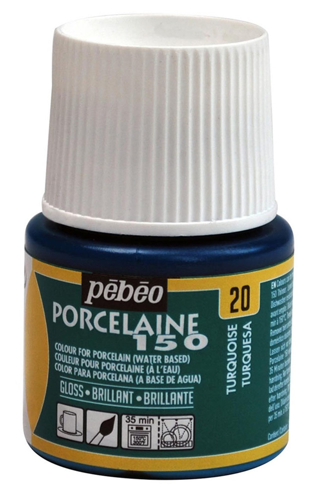 Pebeo Porcelaine 150 Fırınlanabilir Porselen Boyası 45 ml 20 Turquoise