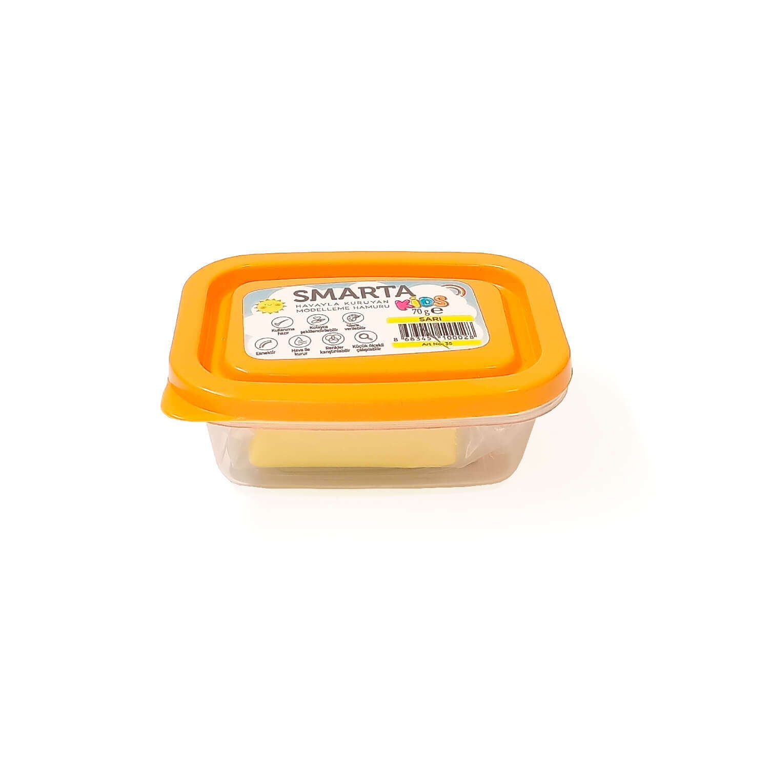 Smarta Kids Havayla Kuruyan Modelleme Hamuru 70gr Sarı 35