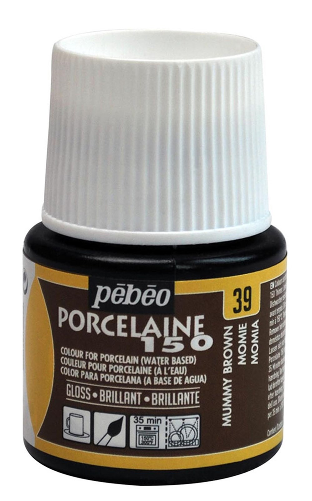 Pebeo Porcelaine 150 Fırınlanabilir Porselen Boyası 45 ml 39 Mummy Brown