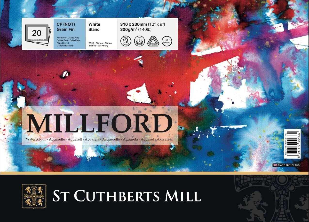 Millford Suluboya Defteri Cold Pres 310 x 230mm 20 Sayfa