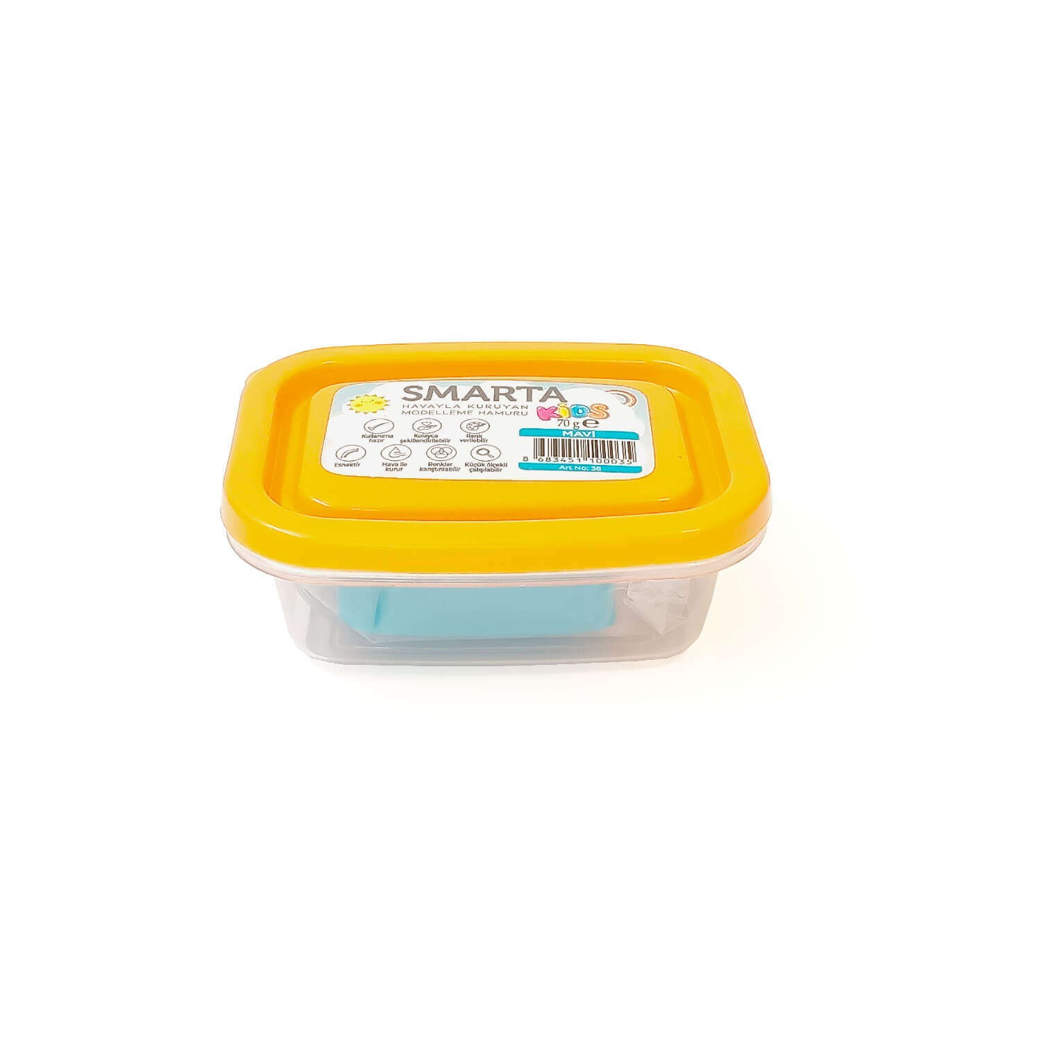 Smarta Kids Havayla Kuruyan Modelleme Hamuru 70gr Mavi 36