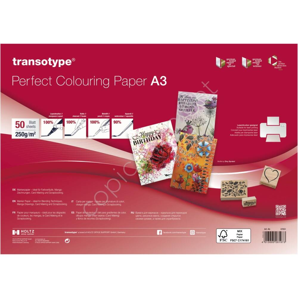 Transotype Marker Kağıdı A3 250 g 50 Yaprak