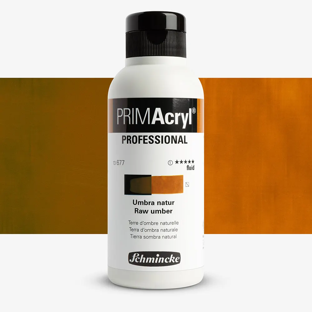 Schmincke Primacryl Artist Akrilik Boya 250 ml Seri 1 677 Raw Umber Fluid