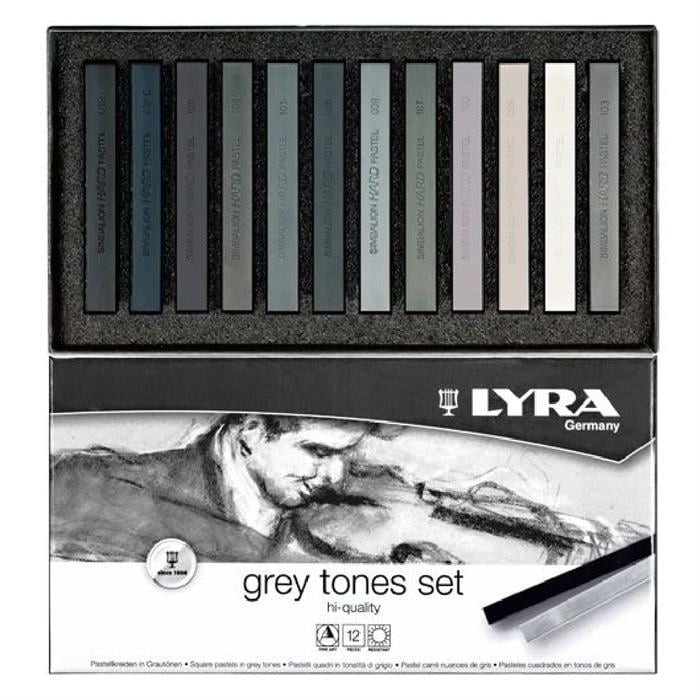 Lyra Polycrayons Soft - Toz Pastel 12 Renk Gri Tonlar