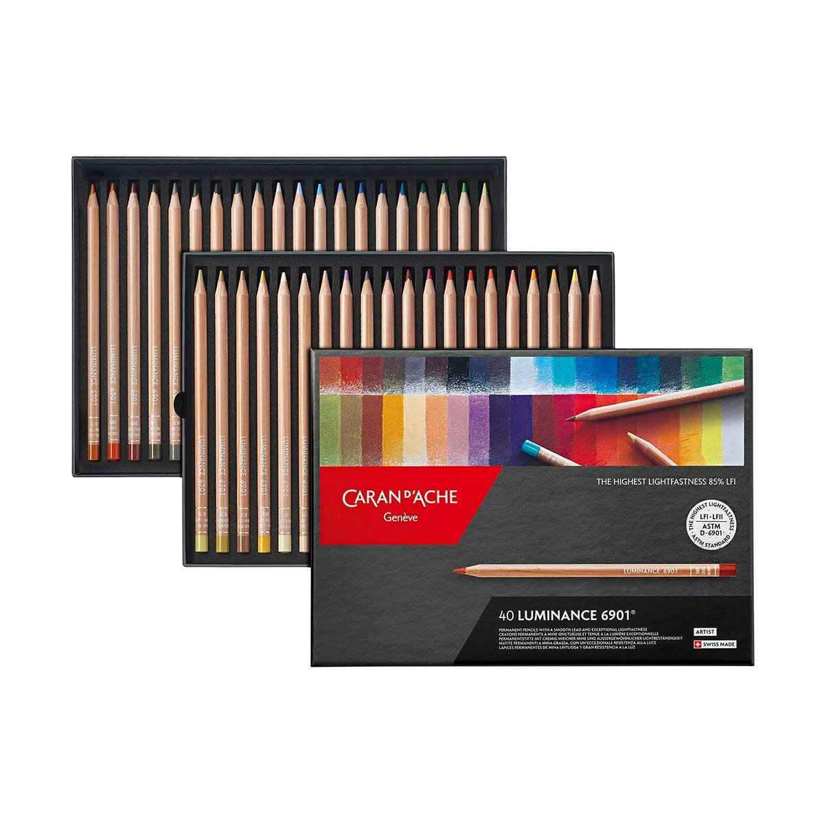 Caran d'Ache Luminance 6901 Kuru Boya Kalem Seti 40 Renk