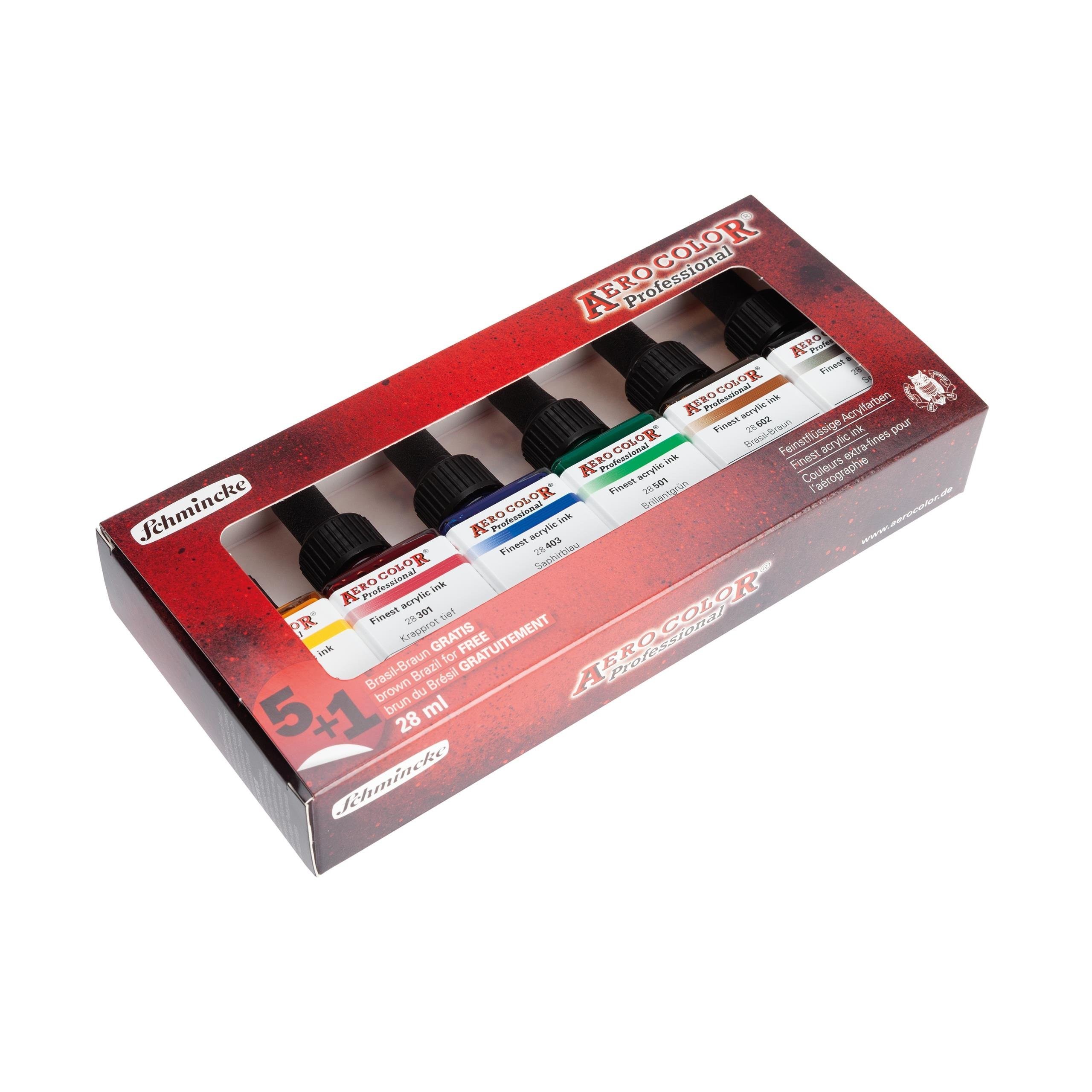 Schmincke Aerocolor Professional Sıvı Akrilik Özel Set 28 ml 5+1 Renk