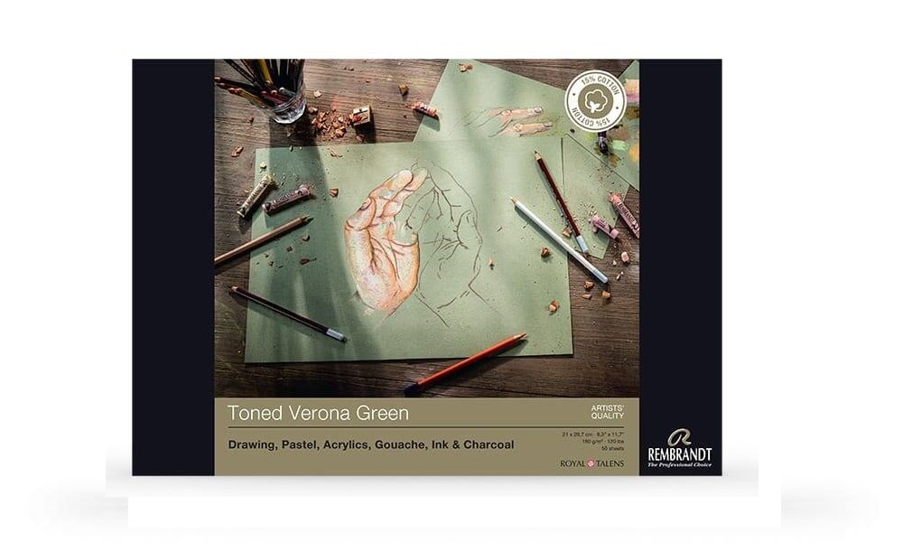 Rembrandt Toned Verona Green Çok Amaçlı Sanatsal Blok A4 180 gr 50 Yaprak