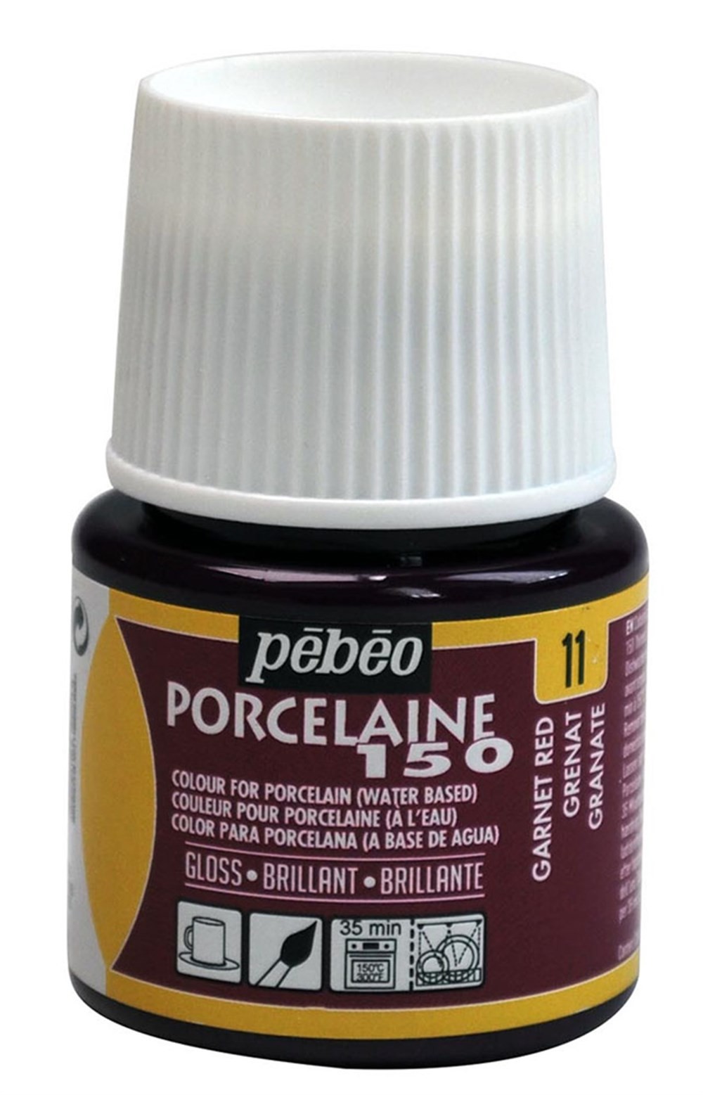 Pebeo Porcelaine 150 Fırınlanabilir Porselen Boyası 45 ml Garnet Red