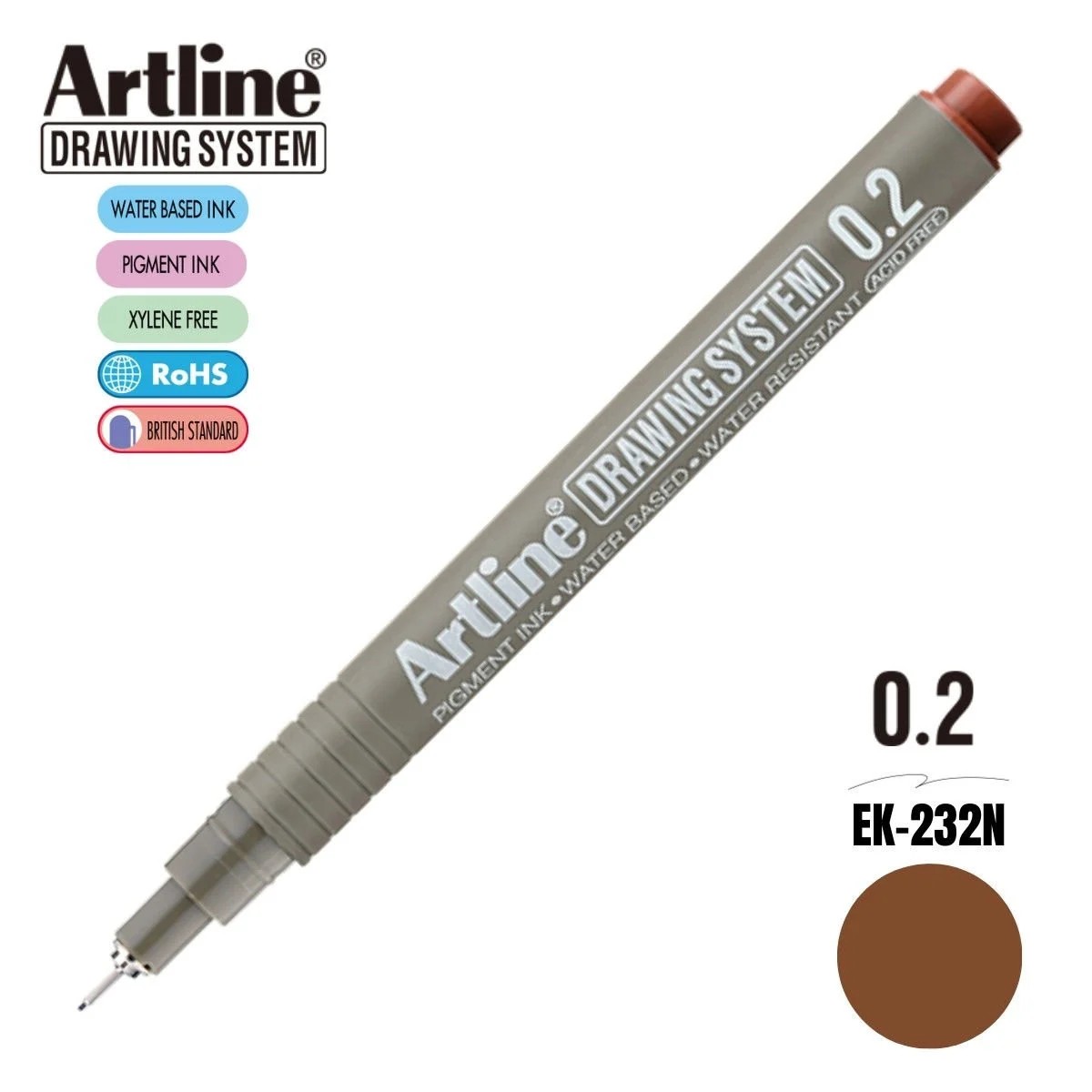 Artline Teknik Çizim Kalemi 0,2 mm Sepia