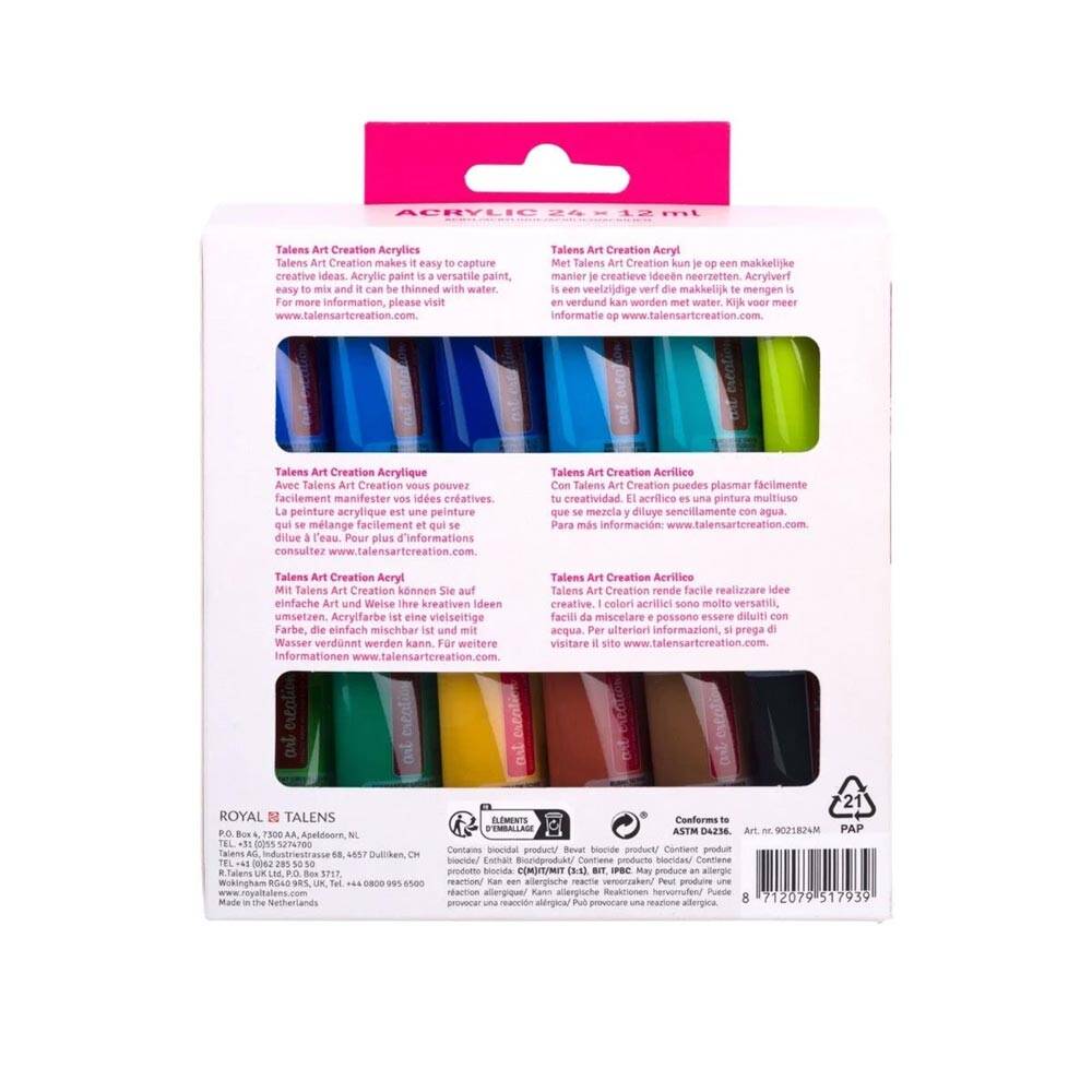 Talens Artcreation (Plastik Tüp) Akrilik Boya Seti 24X12 ml