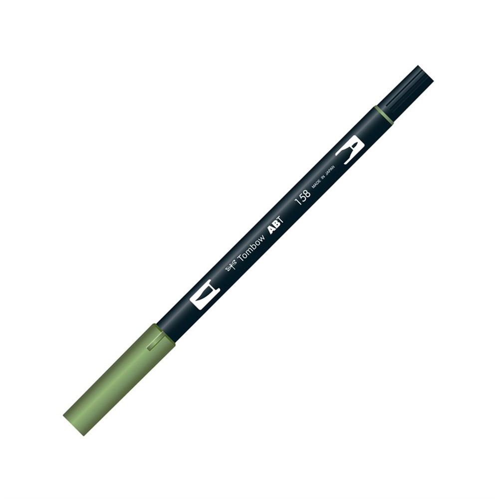 Tombow Dual Brush Pen Grafik Çizim Kalemi 158 Dark Olive