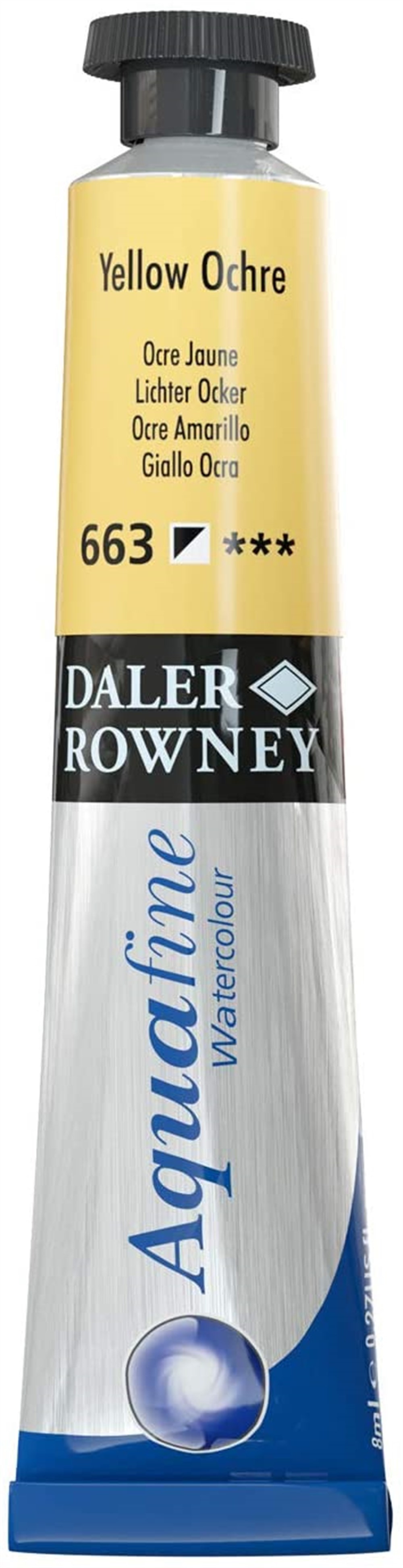 Daler Rowney Aquafine Watercolour 8ml Tube 663 Yellow Ochre