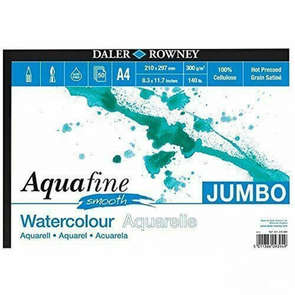 Daler Rowney Aquafine Smooth Pad A4 Jumbo 300gr 50 Sh