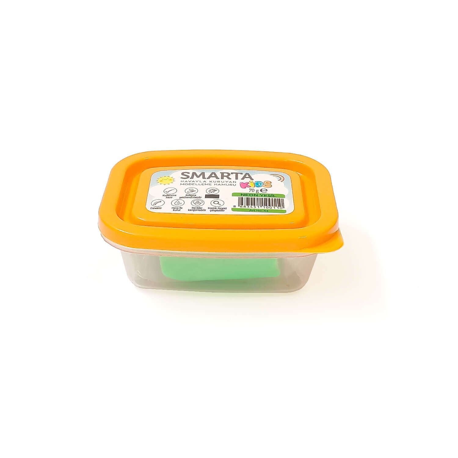 Smarta Kids Havayla Kuruyan Modelleme Hamuru 70gr Neon Yeşil 44