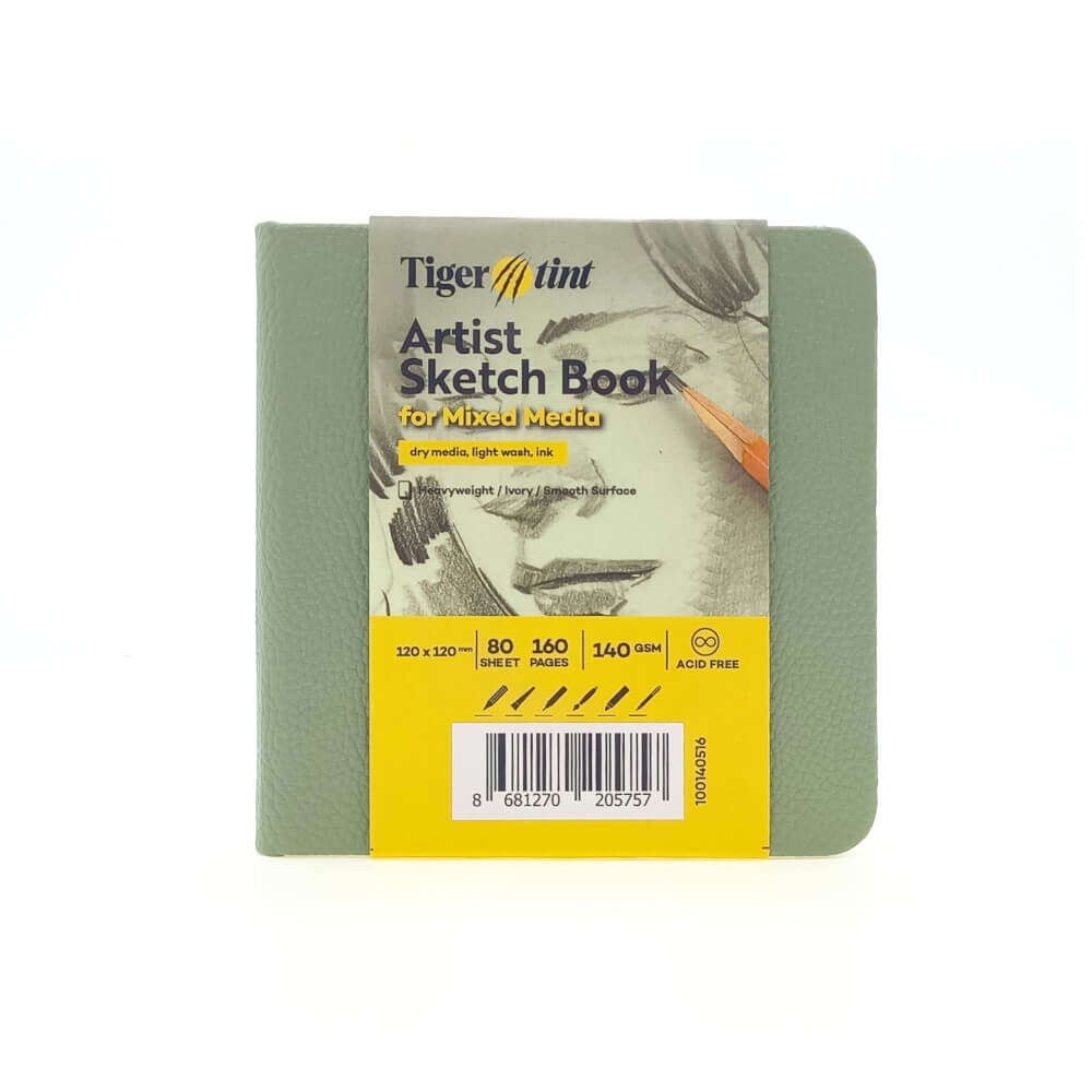 Tigertint Eskiz Defteri Sert Kapak 140gr. 12x12cm 80yp. Mint Yeşili