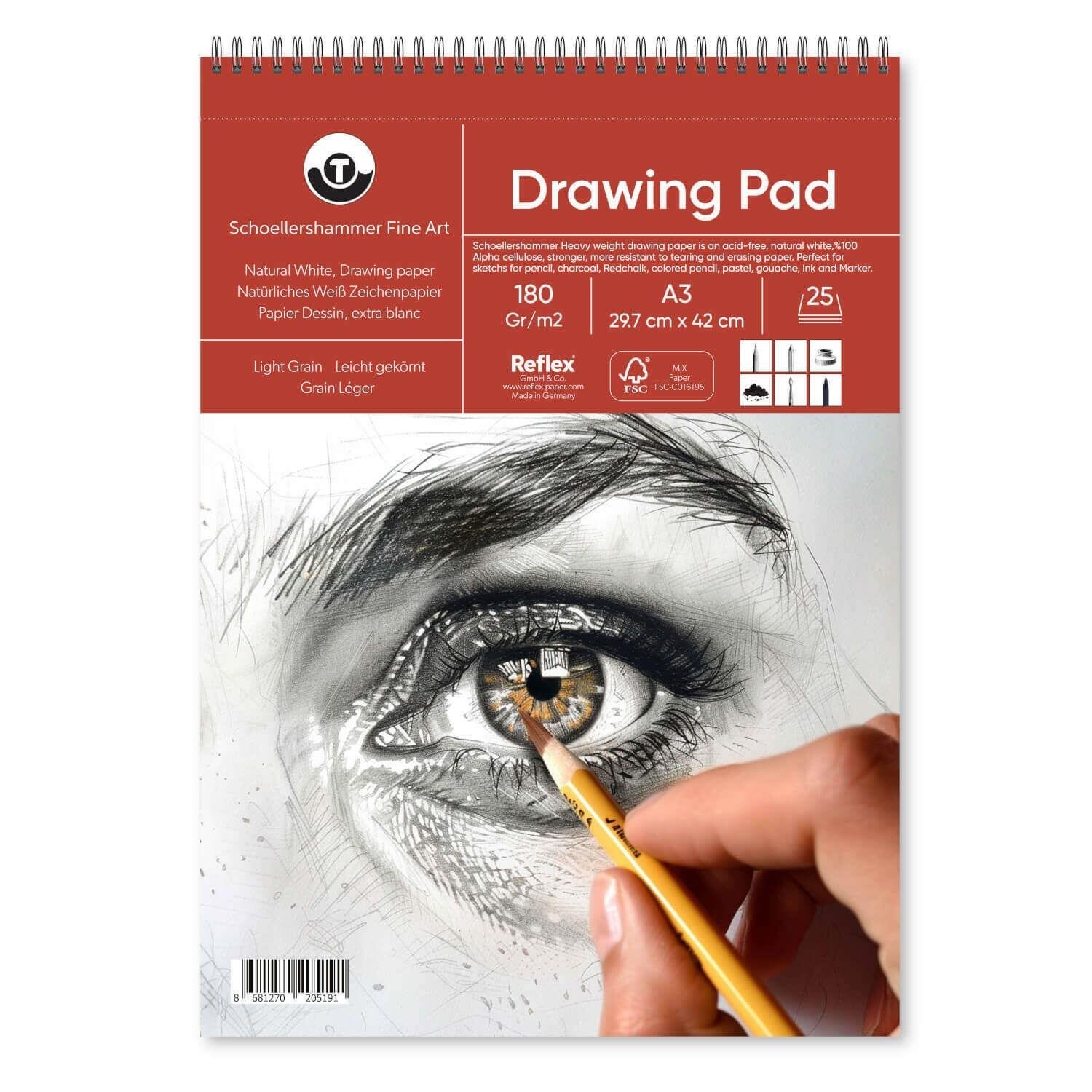 Schoellershammer Heavy Weight Drawing Pad Çizim Defteri 180 gr A3 20 Yaprak