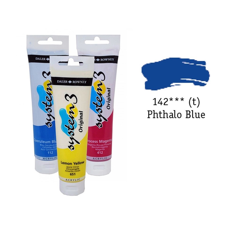 Daler Rowney System 3 Original Akrilik Boya 150 ml Phthalo Blue