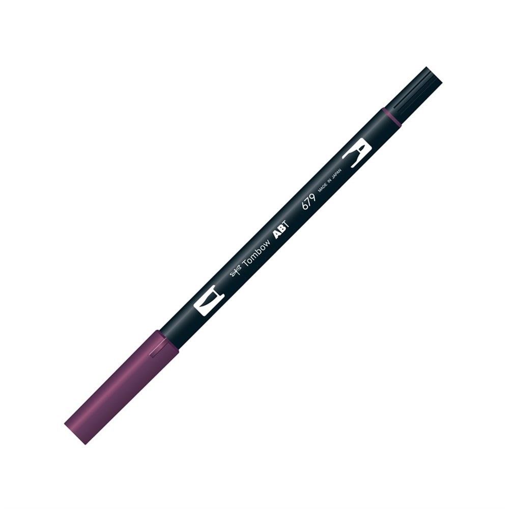 Tombow Dual Brush Pen Grafik Çizim Kalemi 679 Dark Plum